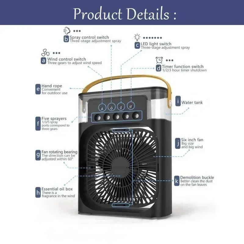 Portable Multifunctional Air Cooler Humidifier
